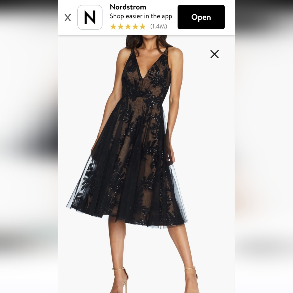 Elegant Black and Tan Evening Dress